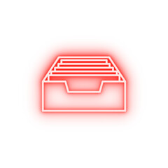 finance folder 2 colored line neon icon