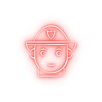 Firefighter firefighter two color neon icon