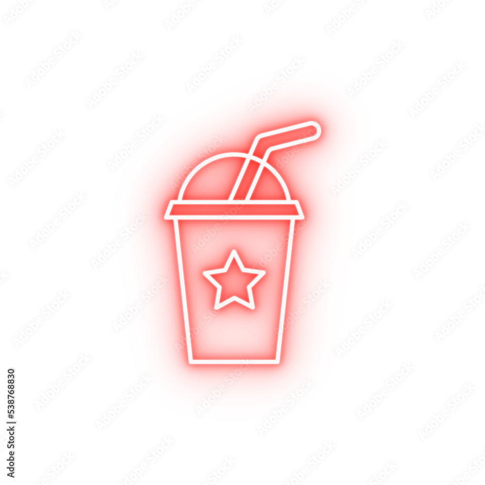 Sticker Drink star film neon icon