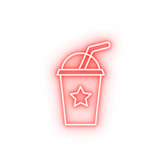 Drink star film neon icon