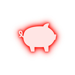 Pig animal neon icon