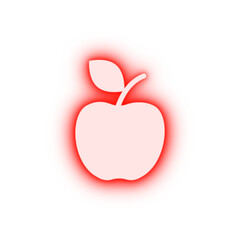 Apple fruit neon icon