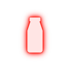 Milk bottle neon icon