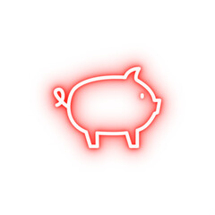 Pig animal neon icon