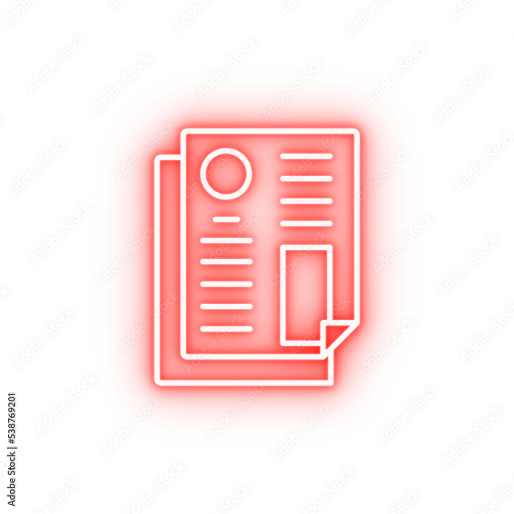 Poster layout files editing neon icon