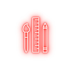 graphic tool pen brush linear tools neon icon