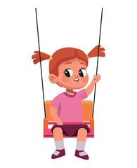 little girl in swing