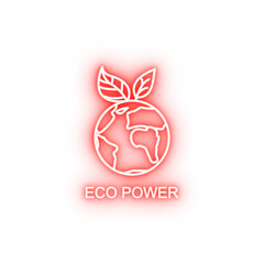 Fototapeta premium eco power outline neon icon
