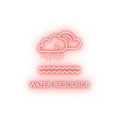 water resource outline neon icon