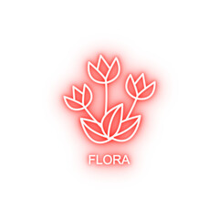 flora outline neon icon