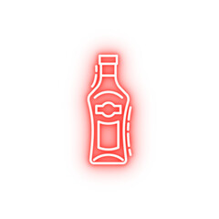 bottle of cognac dusk neon icon