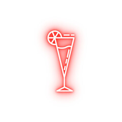 glass of cocktail dusk neon icon