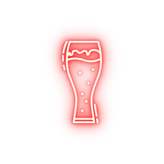 glass of beer dusk neon icon