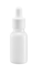 Empty white dropper bottle, isolated on white background. Medical containers, Realistic packaging mockup template.