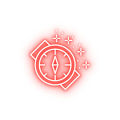 Diving compass neon icon