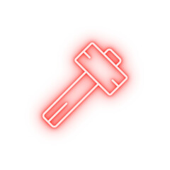 Shovel tool neon icon