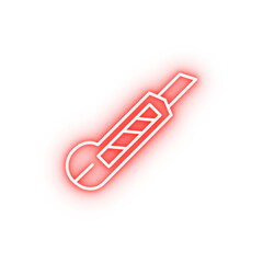 Fototapeta premium Cutter tool neon icon