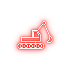 caterpillar excavator neon icon