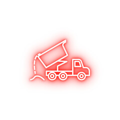 dam truck neon icon