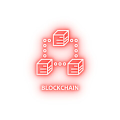 blockchain neon icon