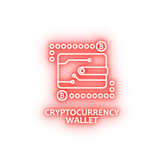 cryptocurrency wallet neon icon