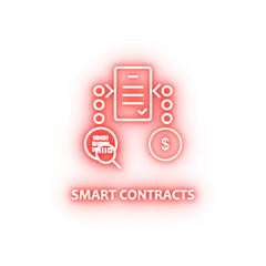 smart contracts neon icon