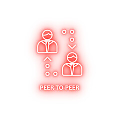peer-to-peer neon icon