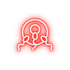 Reproductive spermatozoids egg neon icon