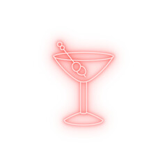 Cocktail drink neon icon
