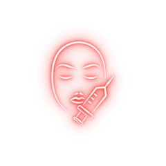 needle face beauty hand drawn neon icon