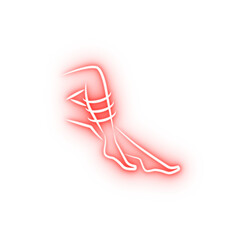 legs cosmetology care hand drawn neon icon