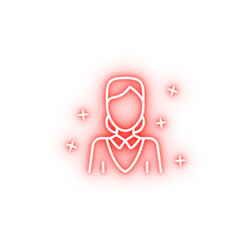 Woman avatar worker neon icon