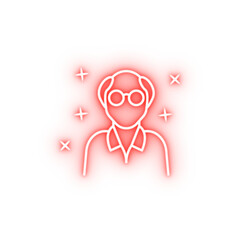 Man old avatar neon icon