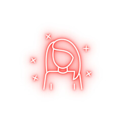Girl young avatar neon icon