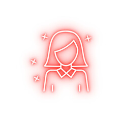 Woman worker avatar neon icon