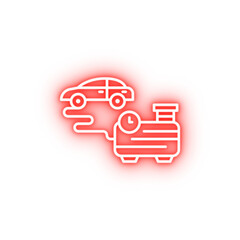 Air pump car neon icon