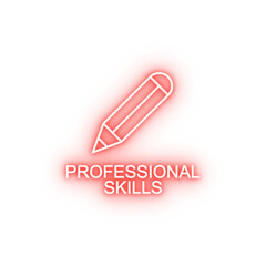 professional skills line neon icon