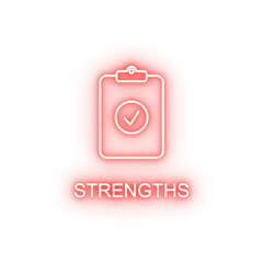 strengths line neon icon