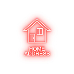 home address line neon icon
