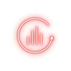 annual chart report line neon icon