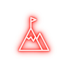 Mountain Flag neon icon