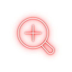 magnifying glass neon icon