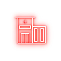 building clinic hospital neon icon