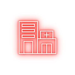 building clinic hospital neon icon