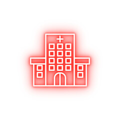 building clinic hospital neon icon