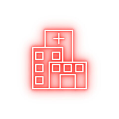 building clinic hospital neon icon