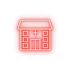 building clinic hospital neon icon