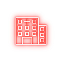 building clinic hospital neon icon