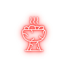 Incense smoke neon icon
