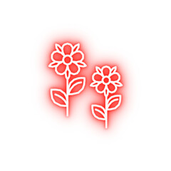 Flower plant neon icon